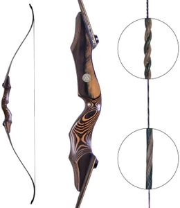 Helixpoint Archery Strike Takedown Bow Kit Right-Handed Hunting Bow,60" & 62" AMO Bow Length,30-50 lbs Draw Weight for Adults and Hunters, Wooden Recurve Bow for Outdoor and Practice (60", 50, Pounds)