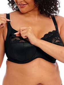 Elomi Women's Plus Size Molly Stretch Lace Underwire Nursing Bra, Black, 40H