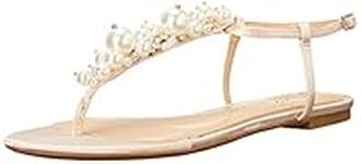 Badgley Mischka Women's Larissa Flat Sandal, Champagne, 5 UK