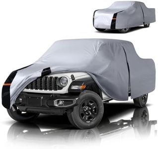 Multi-Layer Jeep Gladiator Truck Cover, Custom fit Gladiator 1999-2026 Crew Cab Short Bed(5') Car Cover Waterproof All Weather, Full Exterior Cover Rain Wind Dust and UV Protection with Door Zipper