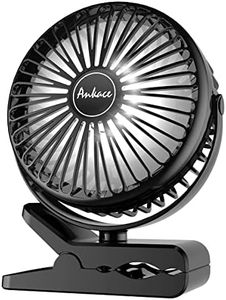 ANKACE Portable Fan Rechargeable, 10000mAh Battery Operated Desk Fan Clip on Fan with LED Light, 3 Modes 360° Rotation Personal USB Small Fan for Outdoor Camping Golf Cart Indoor Gym Treadmill Office