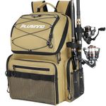 PLUSINNO Fishing Backpack with Rod Holders & Cooler, 45L Large Water-Resistant Fishing Tackle Bag,Fishing Tackle Backpack