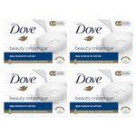 Dove Orginal Beauty Cream Bar 3 in 1 Cleanses, Moisturises and Nourishes Sulphate-Free Bath Soap for Soft and Smooth Skin, Suitable for Daily Use, 4x90g