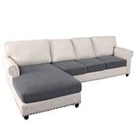 cjc Couch Covers 3 Piece Covers for Sectional Sofa L Shape Stretch Thicker Jacquard Separate Cushion Couch Chaise Cover for Living Room Sofa Slipcovers L Shape Furniture Cover (Grey, 4-Seater)