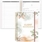 Client Record Book - Hair Stylist Client Profile Book-Binder and Client Record Cards with A-Z Alphabetical Tabs for Salons, Hair Stylist, Nail, Small Business, Rose Leaf