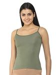 SHYYGL Women Micro Modal Spandex Camisoles Slips Tanks Solid Color Olive Model SM-917 (Pack of 1) Size XXL