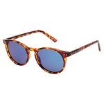 Prive Revaux The Maestro Classic Round Sunglasses – Handcrafted, Polarized Lenses, 100% UV Protection – For Men & Women, Havana Blue, Medium