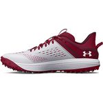 Under Armour Men's Yard Low Turf Baseball Cleat Shoe, (600) Cardinal/White/White, 6.5