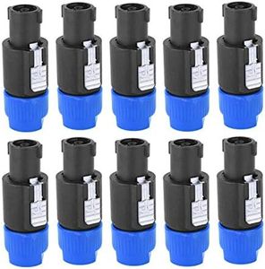 Conector De Altavoz De Audio, 10 Pezzi Conectores Altavoces, Impermeabile A Quattro Core Conector Para Dispositivos EléCtricos De Altavoz (Blue)