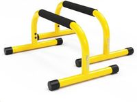 Lebert Fitness Parallette Bars Yellow – Push Up & Dip Bars for Calisthenics, Bodyweight Training, L-Sits & Handstands – Heavy Duty Steel with Non-Slip Foam Grips