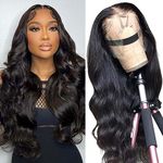 GURVEY 13x4 Body Wave Lace Front Wigs Human Hair for Black Women 180% Density HD Lace Front Wigs Human Hair Pre Plucked with Baby Hair Natural Hairline Brazilian Virgin Human Hair Wigs (24 Inch)