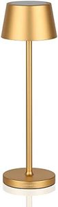 amhshkou Cordless Table Lamp Rechargeable,with Touch Dimming and IP54 Waterproof Function Desk Lamp,Suitable for Indoor and Outdoor Lighting Gold