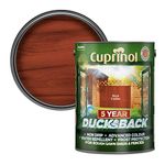 Cuprinol Ducksback 5 Year Waterproof for Sheds and Fences, 5 L - Rich Cedar