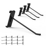 HUHOLE Gridwall Hooks 6 Inch, 32PC Display Hooks for Grid Wall, Hooks for Grid Wall Panel, Black