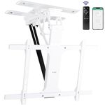 VIVO Electric Flip Down Swiveling Ceiling TV Mount for 32 to 70 inch Screens, Large Motorized Flat Ceiling VESA Mount, Master Pack, White, MOUNT-E-FD70S-W