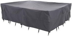 WJ-X3 Extra Large Patio Furniture Set Covers Waterproof, Outdoor Table Cover Heavy Duty, Lawn Sectional Set Cover Anti-fading, High Wind Resistant & Anti-UV, 180W x 96D x 36H In, Grey