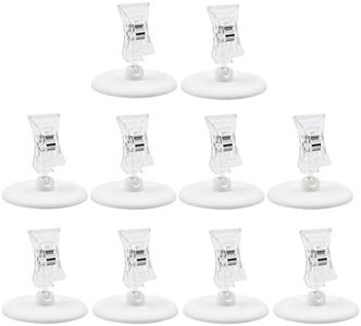 eZAKKA 10Pcs Sign Clips Rotatable Place Card Name Cards Merchandise Display Clip Holder Stand POP Clip Round Base for Price Tags Memo Displaying Table Number Cards Photo (5.5x5.4cm)