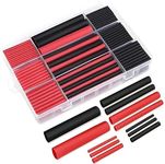 270 pcs Heat Shrink Tubing,Adhesive Line Inside 3:1 Ratio Shrinkable 6 Size 2 Color Quick Wrap Cable Sleeve Seal Insulation Corrosion Protection Wire Repair Connect Organizer