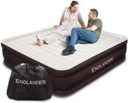Englander California King Air Mattress with Built in Pump Raised - Double High- Luxury Size Camping Mattress - Blow Up Floor Bed for Home - Microfiber, Waterproof Airbed with Patch Kit