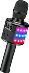 Ankuka Karaoke Mic with Speaker Bluetooth | Portable Bluetooth Mic Wireless with Led Lights - Professional Karaoke Mike for Kids | Mic for Singing with Built-in Speaker and Echo Effect