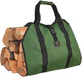 Firewood Carrier with Handles – Extra Large Canvas Wood Log Carrier Tote Bag for Home Fireplaceor Camping - Heavy Duty Firewood Log Carrier, Classic, Durable Design, Includes a Handy Side Pocket