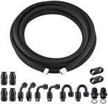 EVIL ENERGY 10AN PTFE Fuel Line Kit, AN10 E85 Nylon Braided Fuel Hose kit 20FT Black