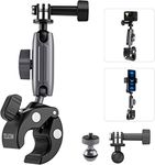 TELESIN Camera Clamp Handlebar Bike Mount 360° Double Ballhead Magic Arm with 1/4"-20 Thread for Motorcycle Monitor Canon Nikon DSLR/Gopro/LED Lights/Ronin-M/Ronin MX/Freefly (Clamp)