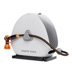 Giraffe Tools Retractable Hose Reel 1/2 Inch x 82FT,Heavy Duty Ground Mount Garden Hose Reel, Automatic Rewind, Any Length Lock, with 9-Function Sprayer Nozzle & Flexible Swivel Base
