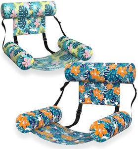 HomeKaren Pool Floats Frabic Covered for adults 2 Pack, Inflatable Pool Lounge, Water floats, Pool chair for Pool Party, Sea, Beach, Lake River