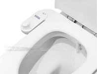 KMINA - Bidet Attachment for Toilet Cold Water (Hose Length 31.5), No Plumbing Toilet Bidet Nozzle, Bidet Toilet Seat Non Electric, Toilet Water Spray Bidet, Ultra Slim Bidet Sprayer for Toilet White