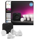 Philips Hue Starter Kit Bridge Pro + 3 GU10 Spotlights + Button, White and Colour Ambience Smart Bulbs, Smart Light Hub, Works with Apple Home, Amazon Alexa, Google Assistant, Samsung SmartThings