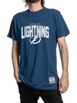 Calhoun NHL Surf & Skate Mens Vintage Style Distressed Heather Tone Rustic T-Shirt (Tampa Bay Lightning, Medium)