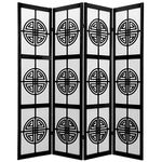 Oriental Furniture 6 ft. Tall Long Life Shoji Screen - 4 Panel - Black