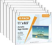 MaxGear Acrylic Sign Holder 8.5 X 11 Wall Mount Sign Holder Clear Plastic Picture Frames with Tape Adhesive and Screws for Office, Home, Store, Restaurant - Landscape, 6 Pack