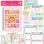 Teacher Planner 2025-2026 – Retro Undated Lesson Planner Book with Stickers, Monthly & Weekly Pages, Student & Substitute Info – Homeschool & Classroom Organizer