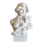 TYBBLY White Greek Goddess Resin Sculpture Statue for Home Decor (6.2 inches, Music Theme)