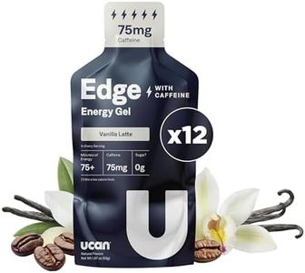 UCAN Edge Energy Gel Shots, Vanilla Latte + Caffeine (12, 2 Ounce Packets) for Running, Training, Workouts, Fitness, Cycling, Crossfit | Sugar-Free, Vegan, & Keto Friendly Energy