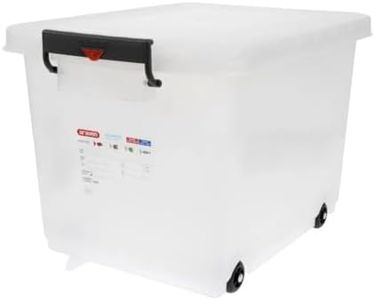 Araven 91183 Boîte de conservation alimentaire avec couvercleà roulettes et clips colorés 50 l 530 x 396 x 379 mm
