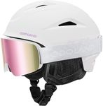 Odoland Snow Ski Helmet with Goggles Set - Sport Helmet with Protective Glasses for Men and Women - Windproof Adult and Youth Skiing Gear for Snowboarding, Skiing, Snowmobile White Purple M