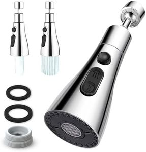 CARBOU Aireador para grifo cocina y baño 360º. Accesorio, adaptador grifo, difusor giratorio. 2 modos ajustables de funcionamiento. Material ABS