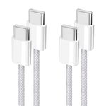 YISH USB C to USB C Charger Cable：Nylon Braided USB C to C Cable Fast Charge 2 Pack 3.28ft/1m 60W Type C Data Cable Compatible with iPhone 15 Samsung Galaxy S24 S23 Pixel 7 Sony iPad Macbook