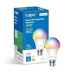 Tapo Matter Smart Wi-Fi LED Bulb, Multicolours, B22, 8.6W, Energy Monitoring, Works with Apple HomeKits, Amazon Alexa and Google Home, Colour-Changeable, No Hub Required (Tapo L535B) [Energy Class E]