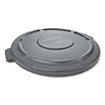 Rubbermaid 263100GY Round Flat Top Lid, for 32-Gallon Round Brute Containers, 22 1/4", Dia, Gray