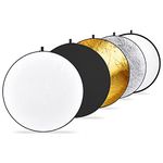 NEEWER 43 Inch/110 Centimeter Light Reflector Light Diffuser 5 in 1 Collapsible Multi Disc with Bag - Translucent, Silver, Gold, White and Black for Studio Photography Lighting and Outdoor Lighting