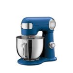 Cuisinart Stand Mixer, 12 Speeds, 5.5-Quart Mixing Bowl, Chef's Whisk, Flat Mixing Paddle, Dough Hook, and Splash Guard with Pour Spout, Marine Blue (SM-50MBLC)