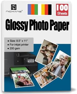 NICKANG Photo Paper, Glossy Photo Paper 8.5x11, Photo Printer Paper, Picture Paper for Printer, for Inkjet Printer, Letter Size, 100 Sheets Bulk, 200 GSM