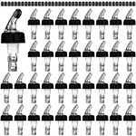 Automatic Measured Bottle Pourer Spout Bottle Pourer Liquor Bottle Pourers Bottle Jigger Quick Shot Spirit Measure Pourer, 1 oz/ 30 ml (Clear, Black,80 Pieces)