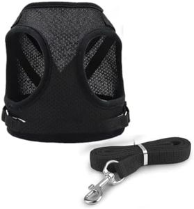 Xigwig Cat Harness with 1.5m Leash, Cat Belt Adjustable Size Breathable Vest Strap with Safety Reflective Strip, Leash with Harness for Small Cat and Dog (Black, Medium)