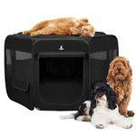 X-ZONE PET Dog Playpen Portable Pet Play Pens for Puppies, Cat, Rabbit, Chicks, Foldable Exercise Play Tent Kennel Crate, Indoor/Outdoor Travel Camping Black X-Large