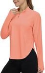 TBMPOY Women's Sun Shirt 1/4 Zipper Long Sleeve UPF 50+ Sun Protection Clothing UV SPF Hiking Outdoor, Pink, Medium